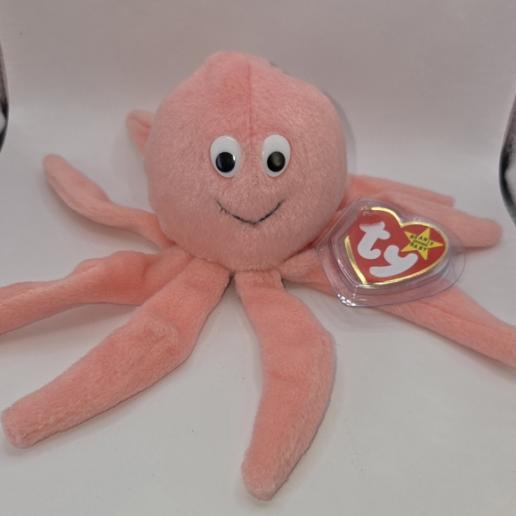 Ty Other - Ty Pink Octopus Plush with Googly Eyes